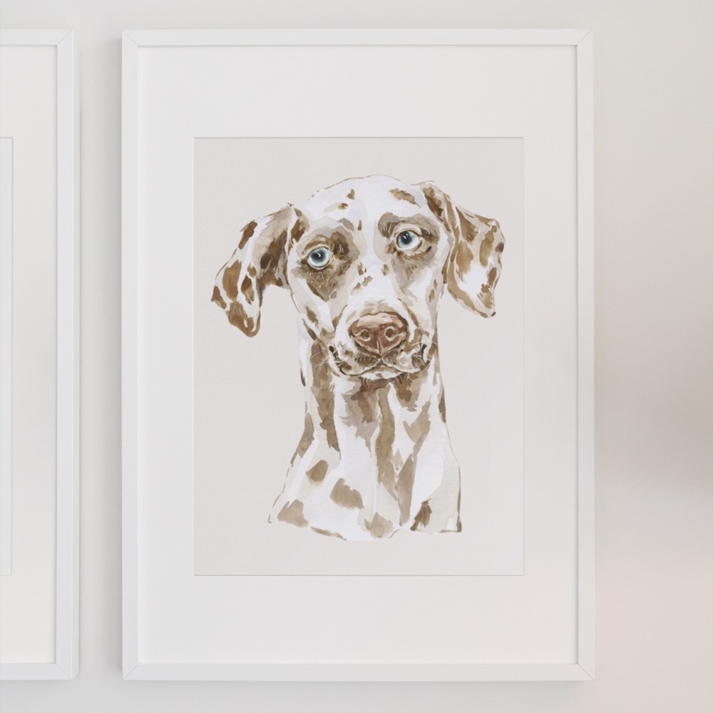 Watercolor Dalmatian Brown Dog Wall Art Illustration Print Poster Card Unframed - Picture 3 of 7